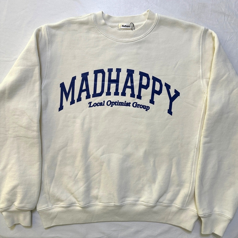 Madhappy Campus Fleece Crewneck XS Optic White Local Optimist Group Sweatshirt